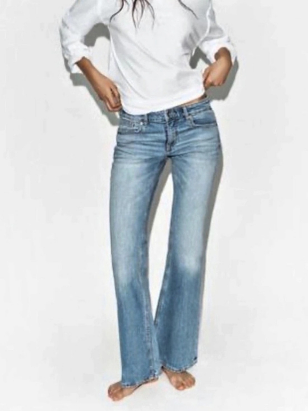 ZARA Bootcut Fit Jeans Bootcut Jeans in Blue Waist 36 NWT